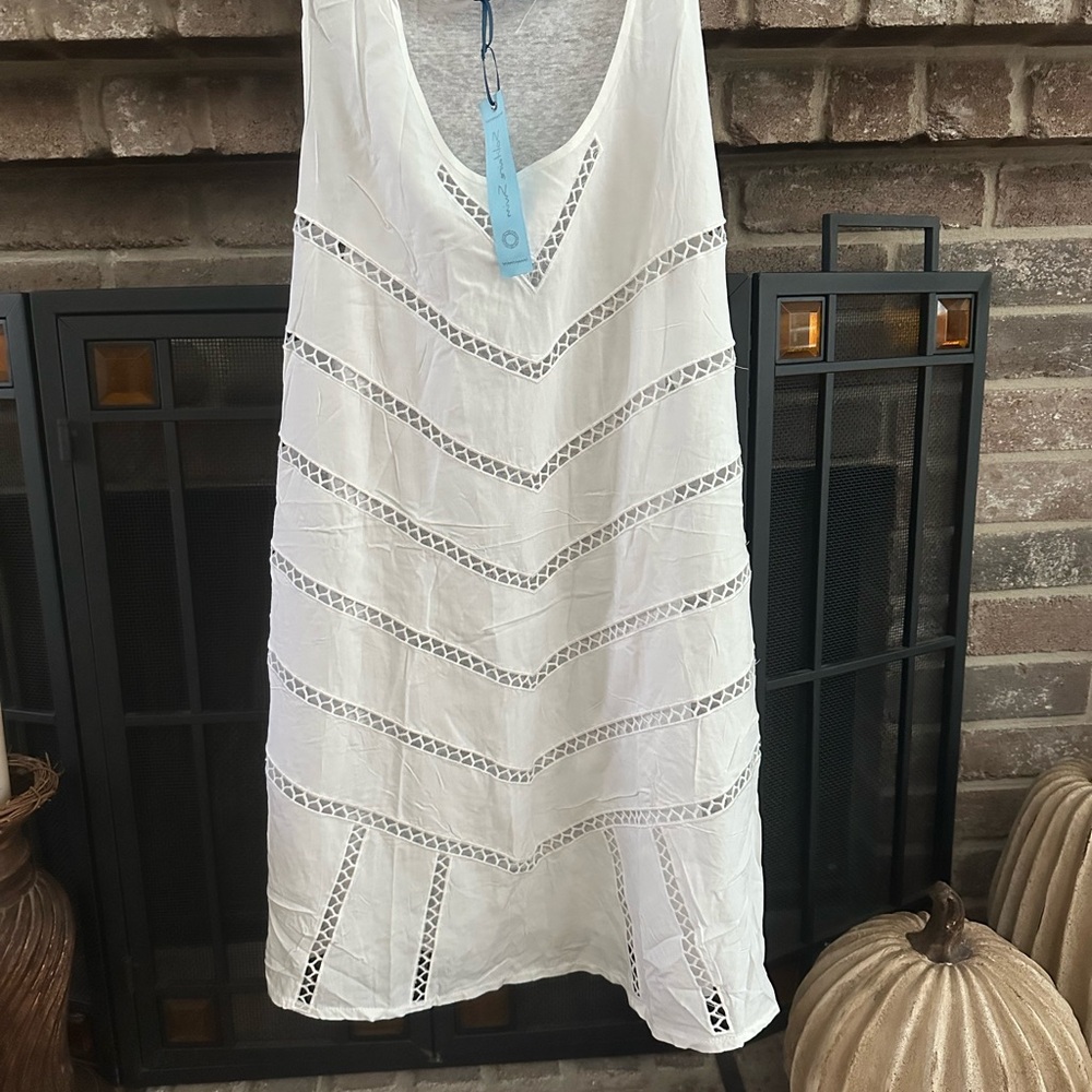 Solitaire White Crochet Pattern Swim Cover-Up